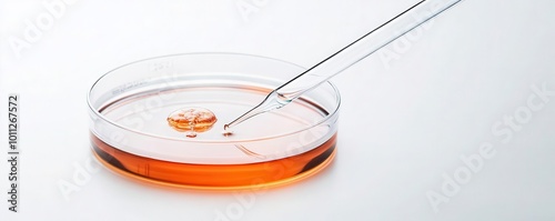 Stem cell research, embryo in lab conditions, Petri dish with developing cells, detailed scientific photograph photo