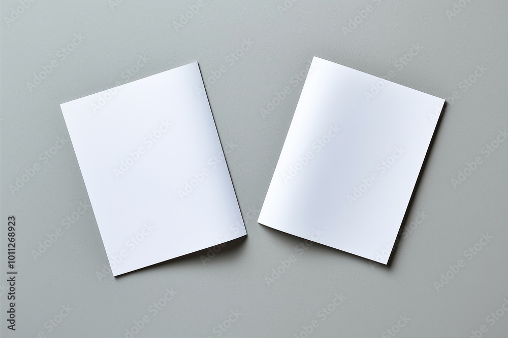 Minimalist image featuring two blank sheets of white paper placed on a grey surface, symbolizing simplicity, potential, and the starting point for creativity. Minimalist image featuring two blank sheets of white paper placed on a grey surface, symbolizing simplicity, potential, and the starting point for creativity.