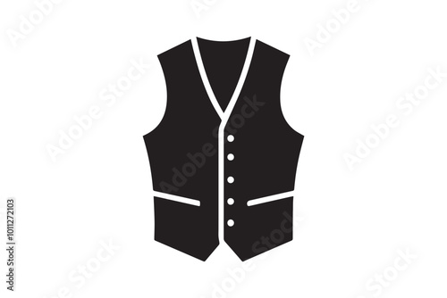 vest costume vector silhouette isolated in white background