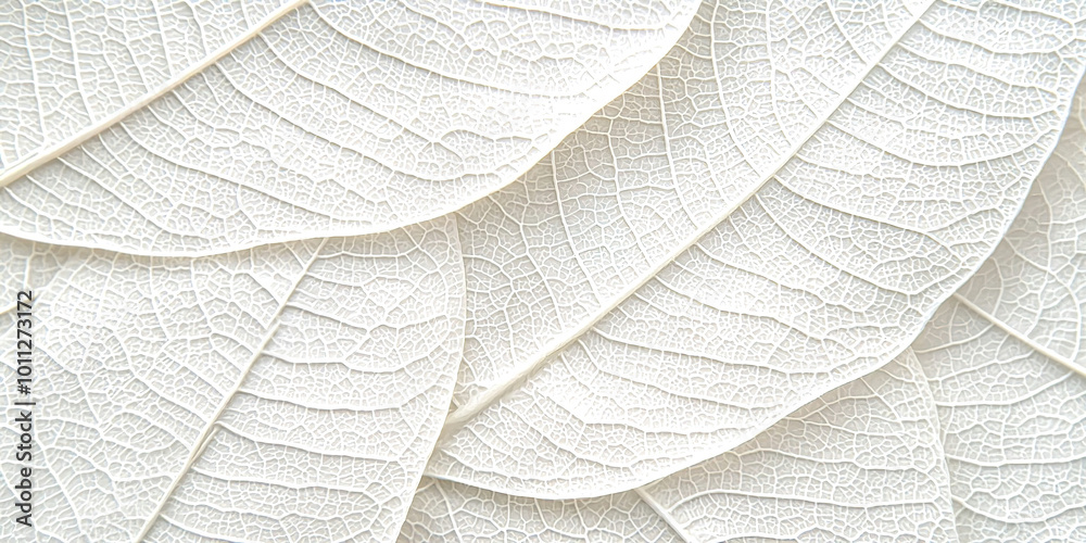 Obraz premium A close up of white leaves with intricate veins