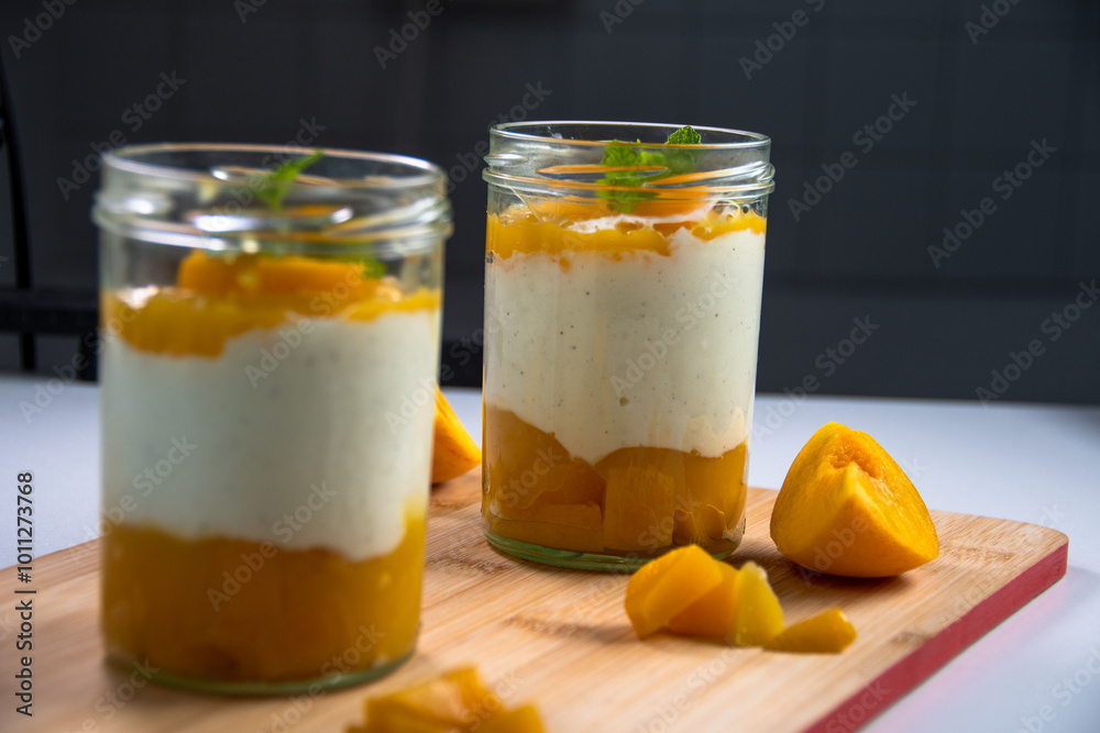 Peach Dessert in Glas Peach Dessert in Glas