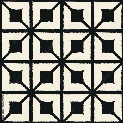 Vector seamless pattern. Modern stylish texture. Repeating geometric tiles with a grid of rhombuses and squares