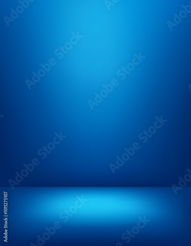 Blue empty room studio gradient used for background and display your product