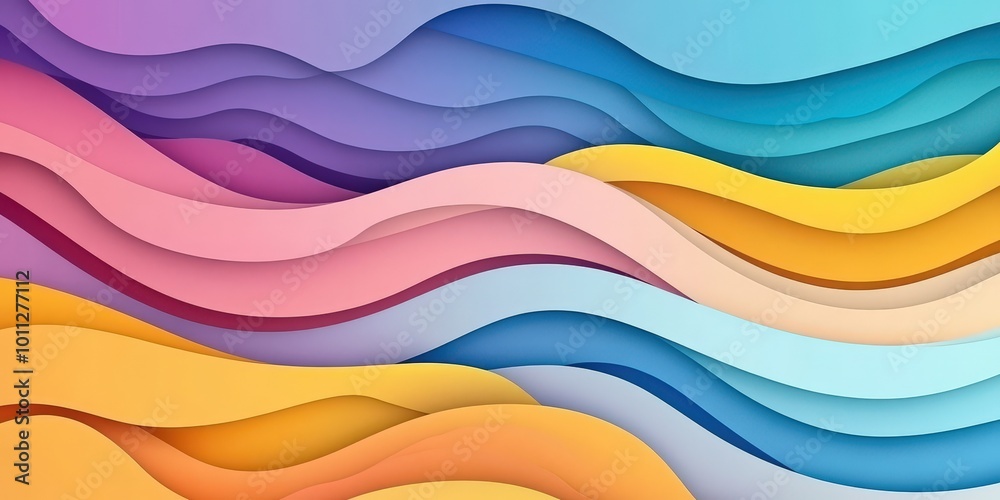 Abstract Colorful Papercut Waves Abstract Colorful Papercut Waves