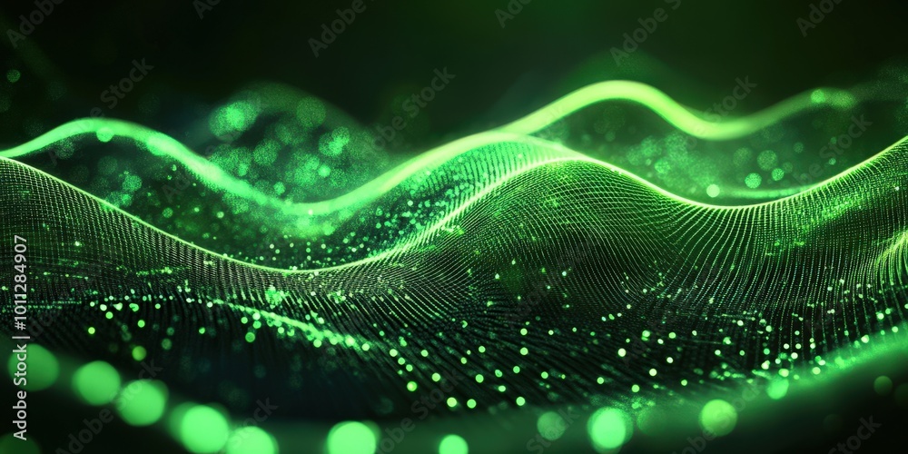Abstract Green Wave Pattern Abstract Green Wave Pattern