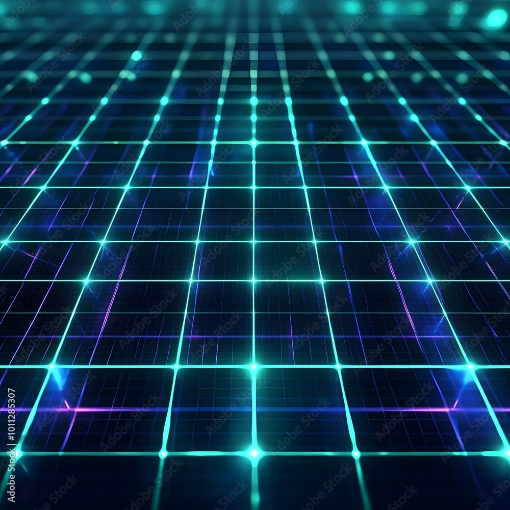 Futuristic Grid Pattern with Glowing Edges Futuristic Grid Pattern with Glowing Edges