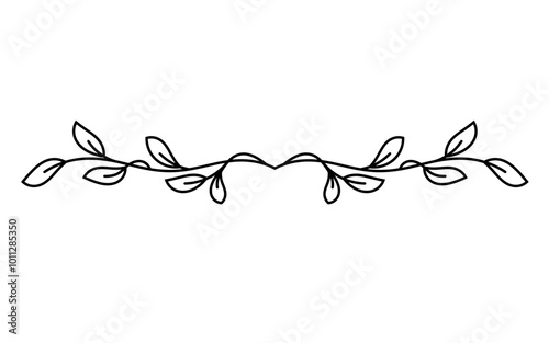 Aesthetic black leaves divider