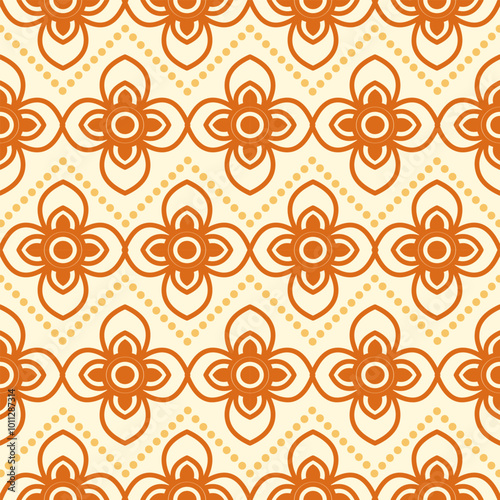 seamless pattern with flowers orange color 