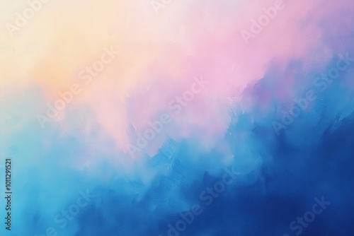 A soft watercolor texture blending pastel hues of pink, blue, and cream, perfect for backgrounds and designs.