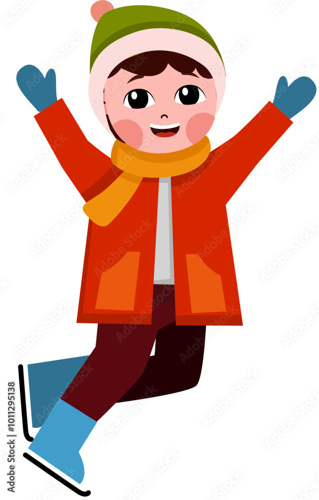 Winter activities and outdoors fun, extreme sports. little skiers in the winter. Happy children are skiing. Winter outdoor activity. Flat vector illustration. Winter activities and outdoors fun, extreme sports. little skiers in the winter. Happy children are skiing. Winter outdoor activity. Flat vector illustration.