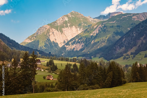 Alpine summer view at Kalser Glocknerstrasse High Alpine Road, Kals am Großglockner, Lienz, Eastern Tyrol, Austria photo