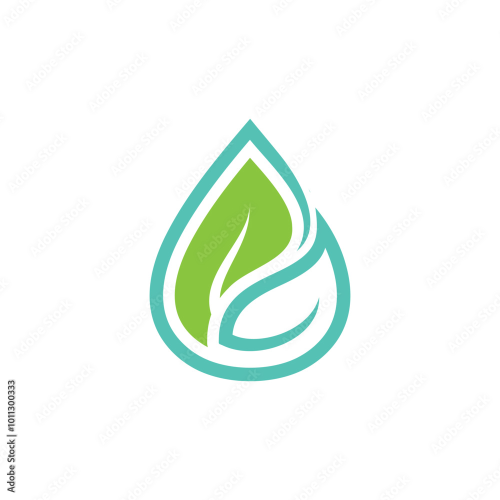 minimalist leaf and water icon design minimalist leaf and water icon design