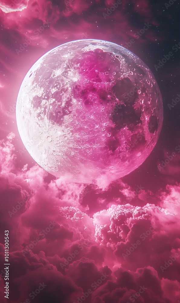 Naklejka premium a giant pink dolly shot of the earth