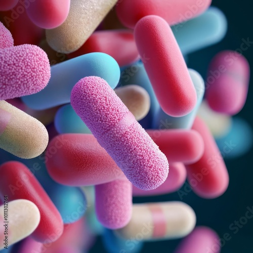 Multidrug-resistant bacteria thriving in hospital wards, healthcare crisis, 3D illustration