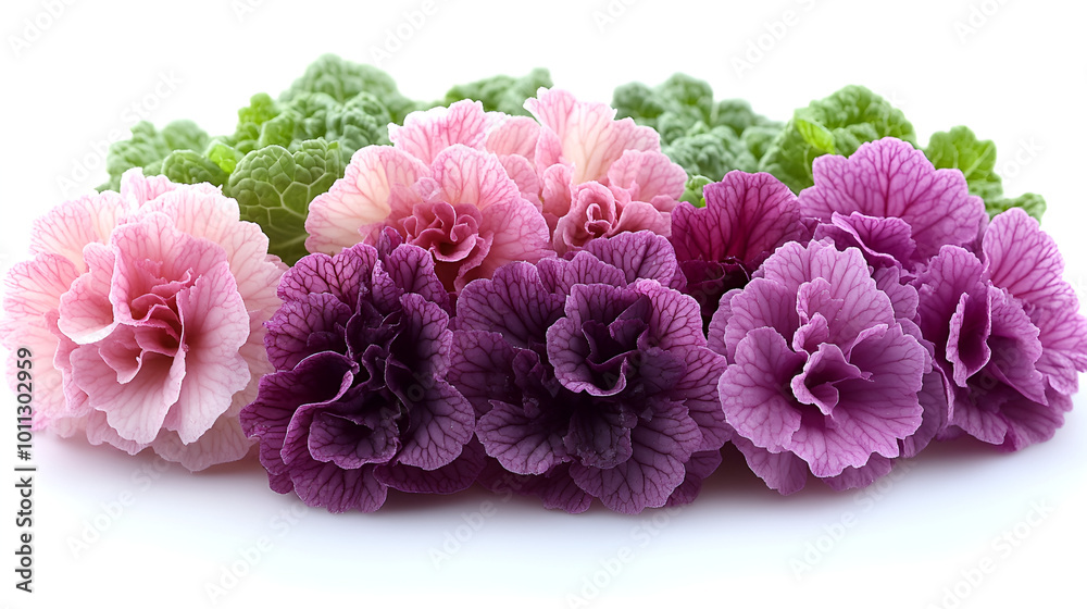 Fototapeta premium a group of flowers with leaves