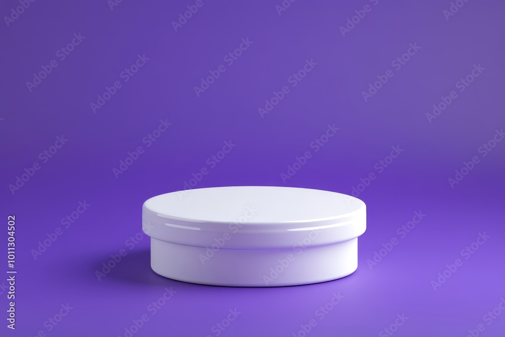 White Platform on Purple Background White Platform on Purple Background
