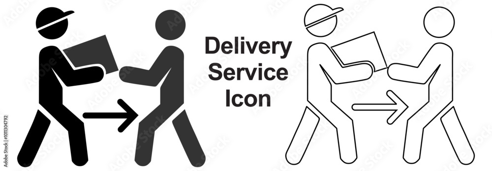 Delivery boy icon set, home delivery service icon set Delivery boy icon set, home delivery service icon set