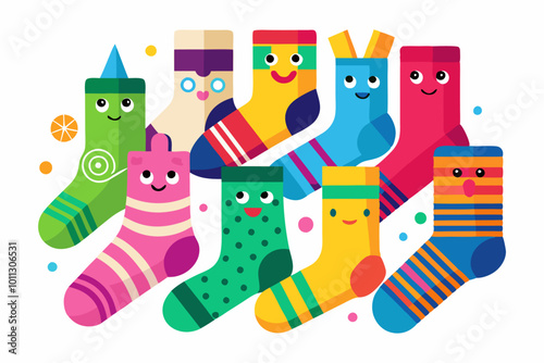 Colorful odd socks artwork celebrating playful adventure and creativity