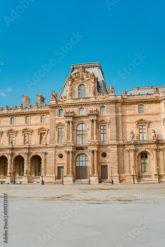 Classic Baroque Architecture of the Louvre Museum Facade photo