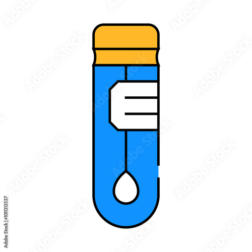 stick in flask for analysis line icon vector. stick in flask for analysis sign. isolated symbol illustration