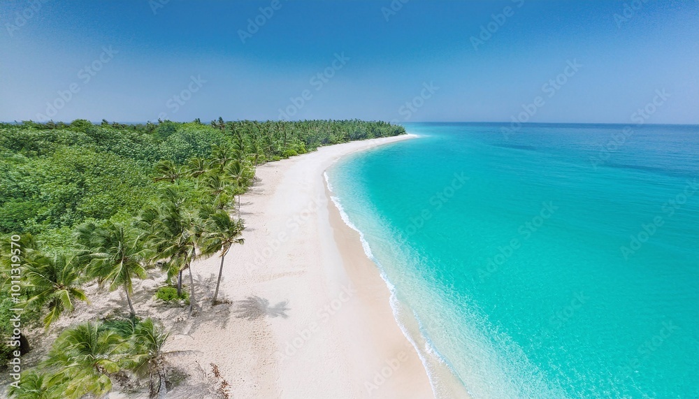 stunning view of a sea coastline featuring turquoise clear water and pristine white sand stunning view of a sea coastline featuring turquoise clear water and pristine white sand
