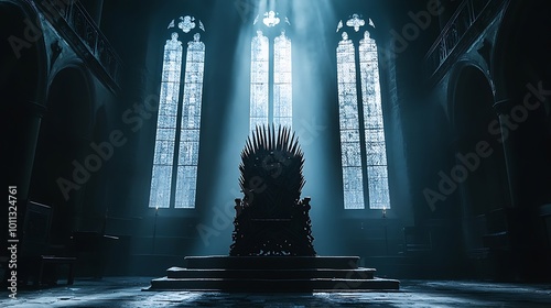 The Iron Throne in a Gothic Cathedral photo