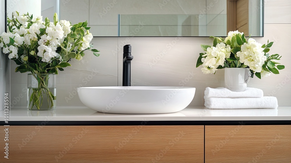 Contemporary Bathroom with Floating Vanity Contemporary Bathroom with Floating Vanity