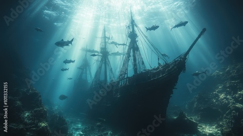 Sunbeams Illuminate Shipwreck