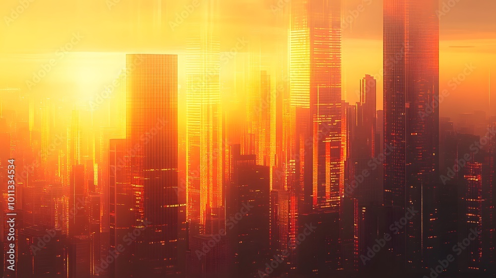 A financial district skyline featuring modern skyscrapers reflecting golden hour light, capturing the dynamic atmosphere of a corporate hub within an urban cityscape. A financial district skyline featuring modern skyscrapers reflecting golden hour light, capturing the dynamic atmosphere of a corporate hub within an urban cityscape.