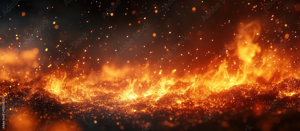 Fiery inferno with sparks and smoke. Fiery inferno with sparks and smoke.