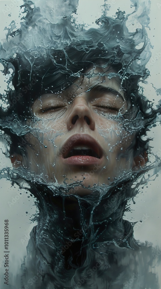 Surreal Portrait of a Person Submerged in Water Surreal Portrait of a Person Submerged in Water