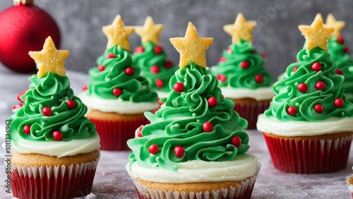 christmas cupcakes with candles