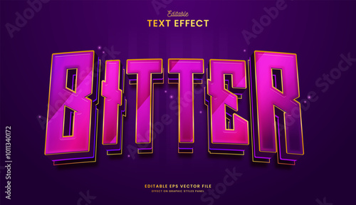 decorative pink bitter editable text effect design