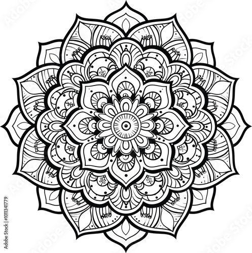 Mandala Round Ornament Pattern coloring book