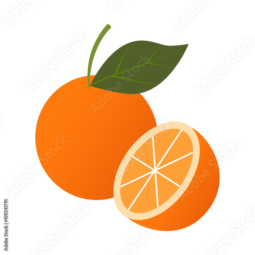 orange fruit with leaves