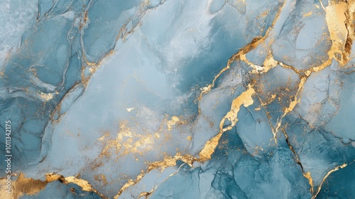 Sea blue and gold marble stone texture backdrop