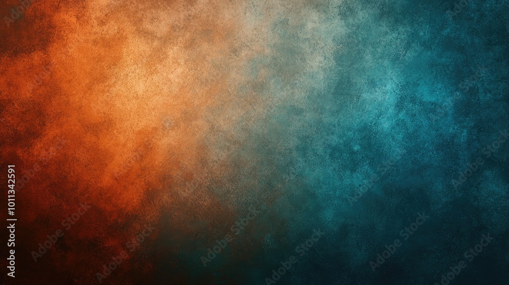 Grainy textured background featuring a blend of brown orange and blue hues complemented by a dark moody teal and turquoise grunge design with a smooth color gradient Grainy textured background featuring a blend of brown orange and blue hues complemented by a dark moody teal and turquoise grunge design with a smooth color gradient