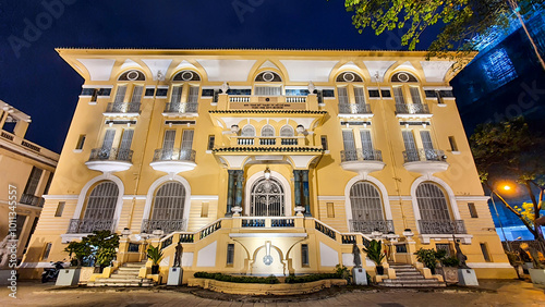 Fine Art Museum Of Ho Chi Minh City At Night, Vietnam. Fine Art Museum Of Ho Chi Minh City Is One Of The Largest Museums In Ho Chi Minh City.