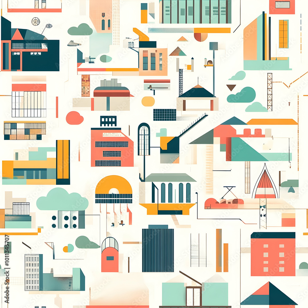 seamless illustration of a building