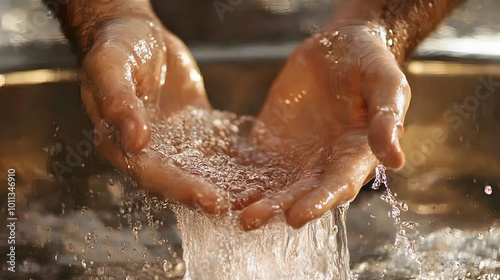 A person uses a lot of water.