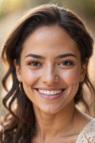 Close-up portrait of smiling woman