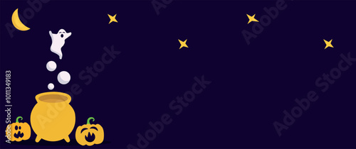 Halloween themed banners and patterns. Halloween theme vector illustration	