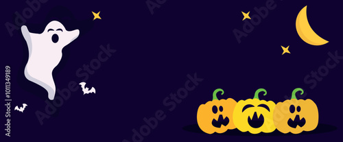Halloween themed banners and patterns. Halloween theme vector illustration	