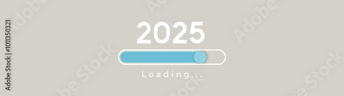 Download bar status loading the year from 2024 to 2025 for countdown of merry christmas and happy new year 2025 simple, creative, modern, elegant design start new journey and new business concept