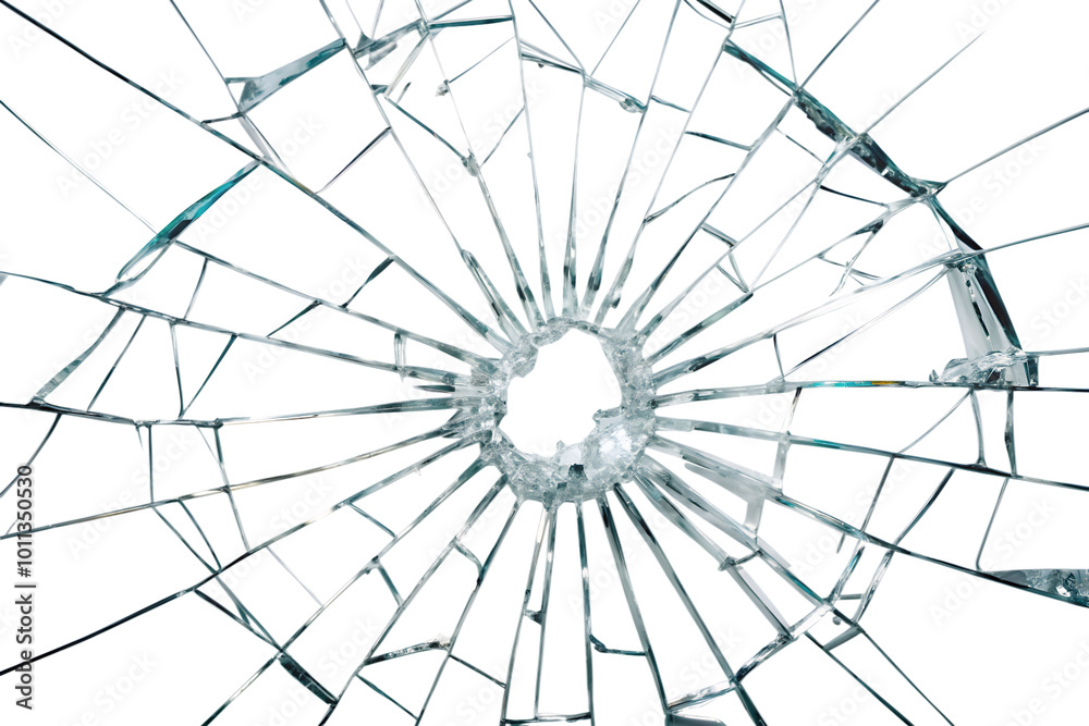 Obraz premium broken glass effect isolated on white background.AI GENERATED