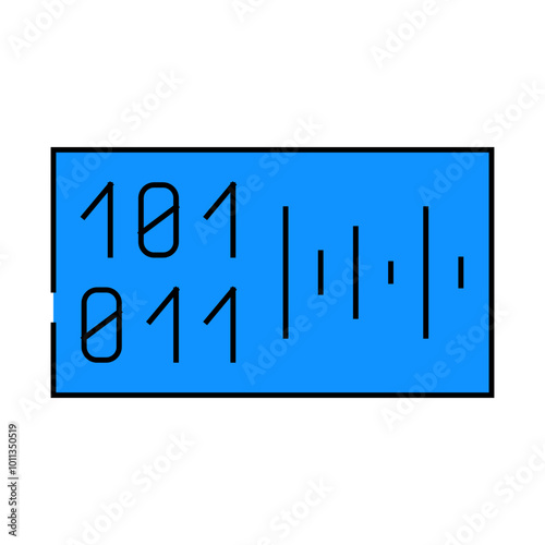 voice binary code line icon vector. voice binary code sign. isolated symbol illustration