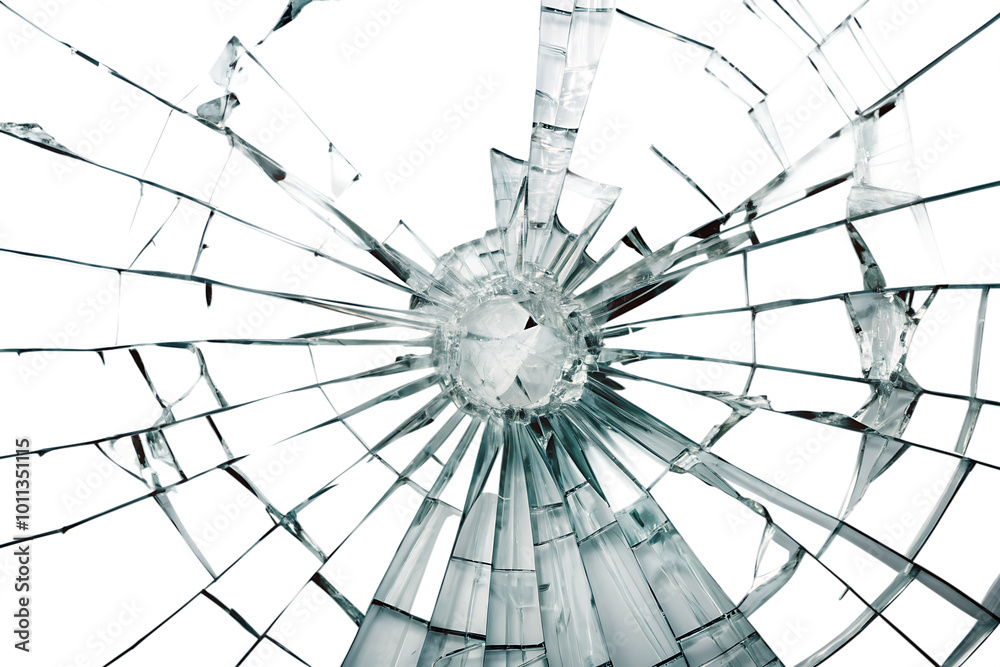 broken glass effect isolated on white background.AI GENERATED broken glass effect isolated on white background.AI GENERATED