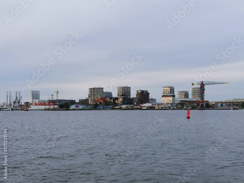 city skyline of the Ij, Amsterdam