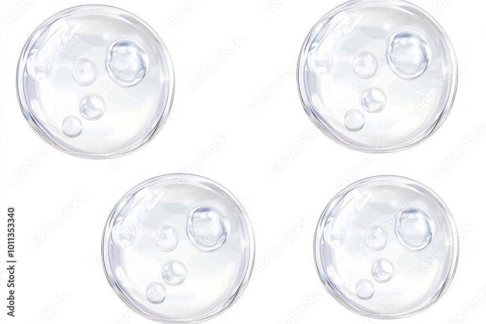 Transparent background with fresh droplets of clear water Transparent background with fresh droplets of clear water