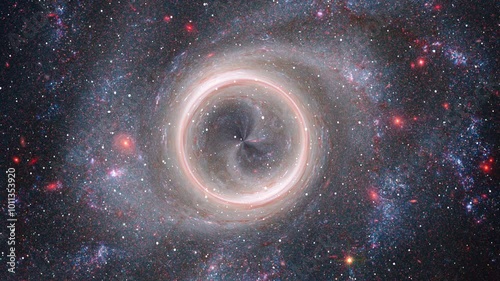 Flying Into Intergalactic Ring Portal Worm Hole Curving Spacetime In The Deep Space